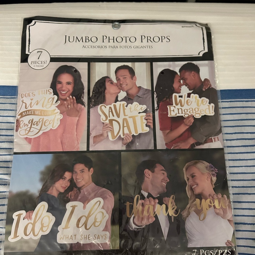Jumbo Photo Props with Gold and White Accents